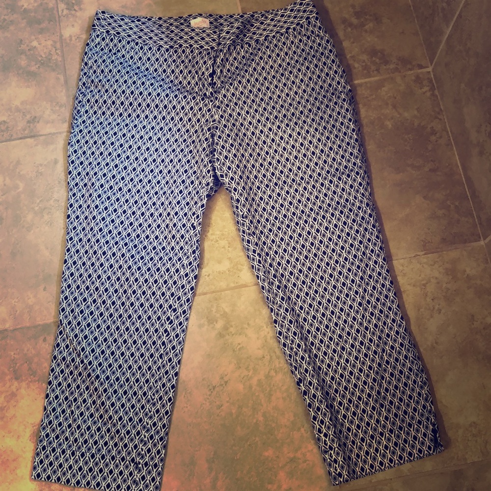 EUC laundry navy/white cotton pants
